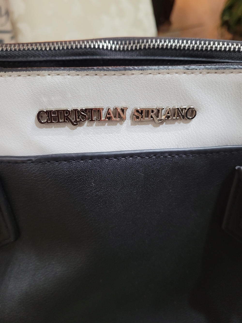 Christian Siriano Black and White Tote Bag